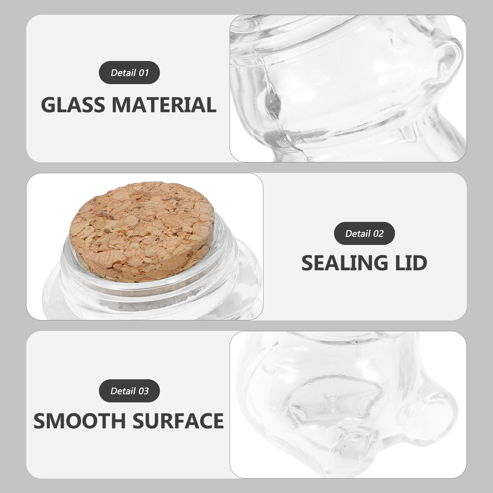 4Pcs Transparent Glass Candy J - Food Storage Containers ulasan dan harga